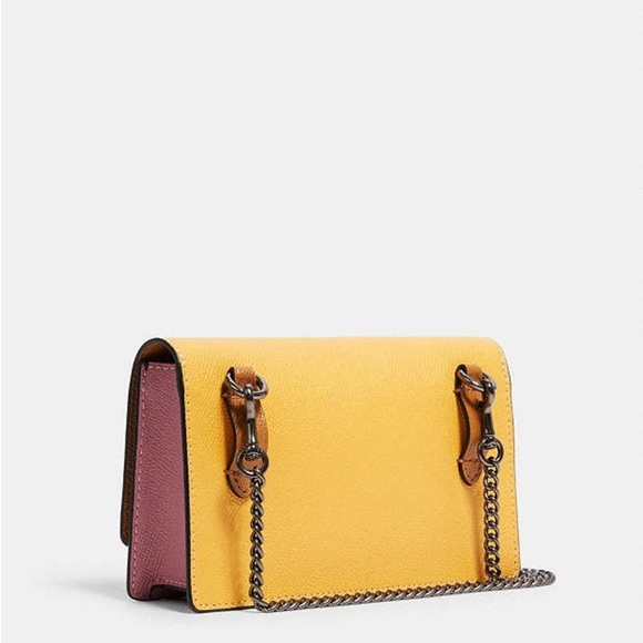 COACH Yellow, Pink and Black Leather Crossbody and Belt Bag (2 in 1) NWOT - Picture 3 of 5